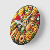 Fast Food Frenzy Wall Clock ラウンド壁時計 (傾斜)