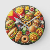 Fast Food Frenzy Wall Clock ラウンド壁時計 (正面)