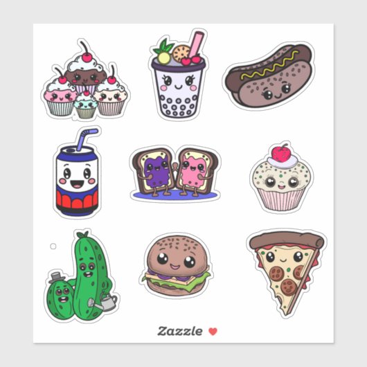 Fast Food Fun & Sweet Treat Stickers for Kids シール (シート)