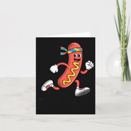 Fast Food Funny Pun Working Out Running Jogging Gy カード (正面)