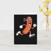 Fast Food Funny Pun Working Out Running Jogging Gy カード (黄色い花)