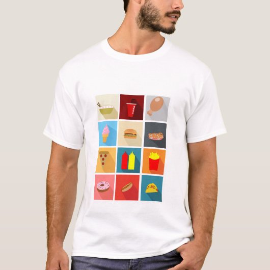 Fast Food Icons Tシャツ (正面)