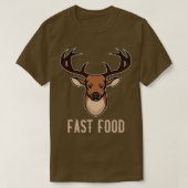 Fast Food Outfit Funny Deer Hunting Hunter Buck De Tシャツ (デザイン正面)