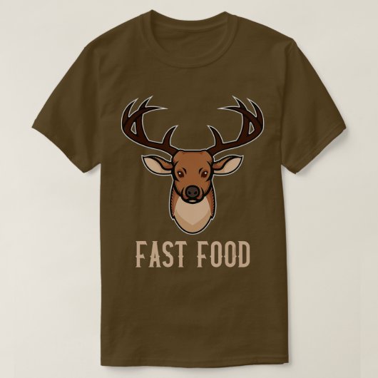Fast Food Outfit Funny Deer Hunting Hunter Buck De Tシャツ (デザイン正面)