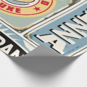 Fast food restaurants and diners retro signs colle ラッピングペーパー (角)