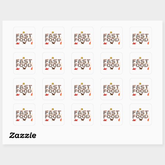 Fast Food Runner Stickers– Chicken Escape Editions スクエアシール (シート)