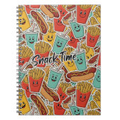 Fast Food-Snack time Pattern ノートブック (正面)