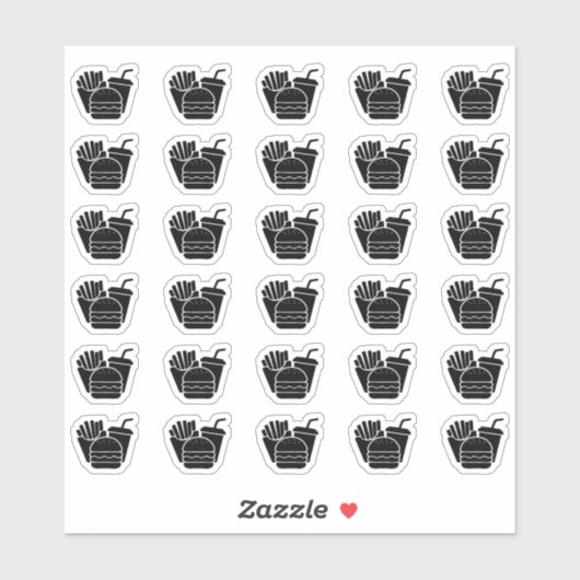 Fast Food Wedding Place Card Food Meal Menu Choice シール (シート)