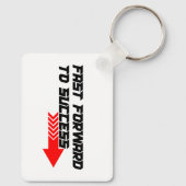 Fast Forward – Bold Red Motivation Quote Design キーホルダー (裏面)