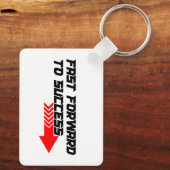 Fast Forward – Bold Red Motivation Quote Design キーホルダー (裏面)