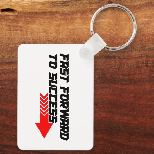 Fast Forward – Bold Red Motivation Quote Design キーホルダー (裏面)