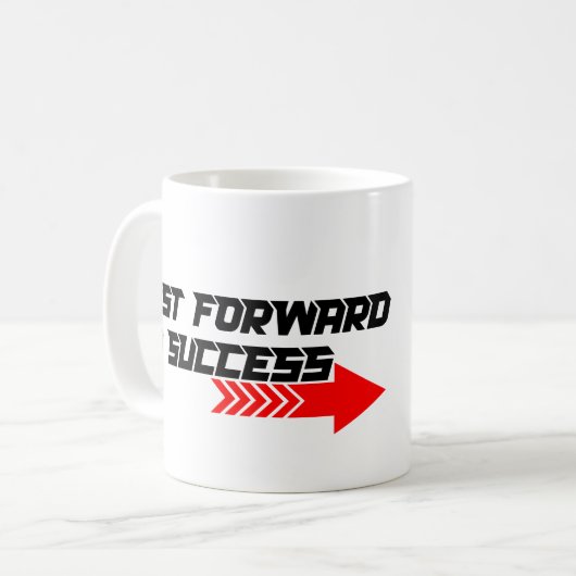 Fast Forward – Bold Red Motivation Quote Design コーヒーマグカップ (正面左)