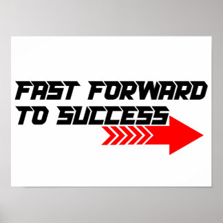Fast Forward – Bold Red Motivation Quote Design ポスター