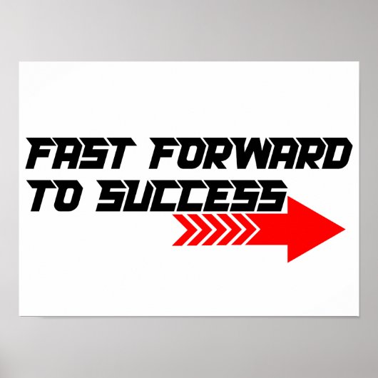 Fast Forward – Bold Red Motivation Quote Design ポスター (正面)