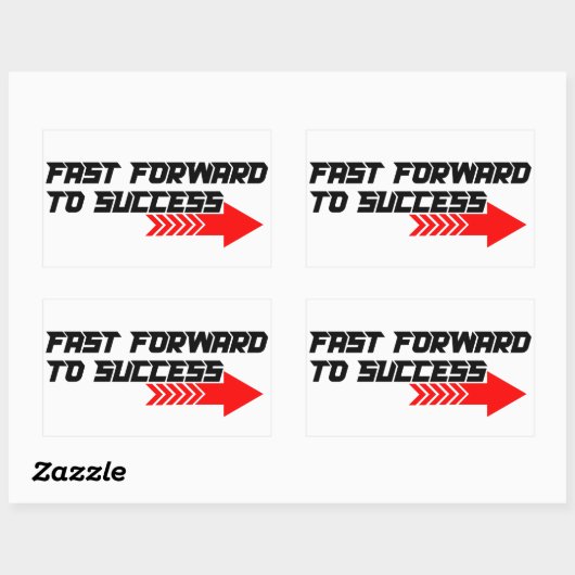 Fast Forward – Bold Red Motivation Quote Design 長方形シール (シート)