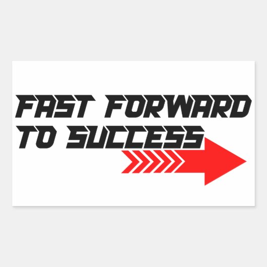 Fast Forward – Bold Red Motivation Quote Design 長方形シール (正面)
