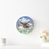 Fast Helicopter  ラウンド壁時計 (ホーム)