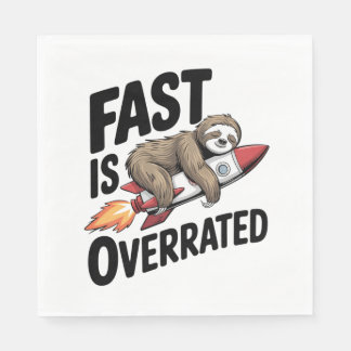 Fast is Overrated Sloth Rocket スタンダードランチョンナプキン