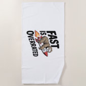 Fast is Overrated Sloth Rocket ビーチタオル (正面)