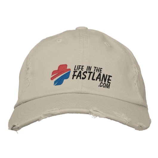 Fast Lane Hat(ライト)での生活 刺繍入りキャップ (正面)