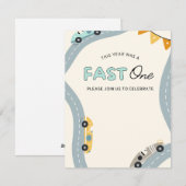 Fast One最初の誕生日の招待キッズ1st シーズンカード (正面/裏面)