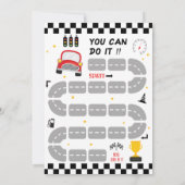 Fast One モダン Interactive Boy 1st誕生日 招待状 (裏面)