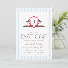 Fast One 1st バレンタイン ヴィンテージ レーシングカー クレスト 招待状