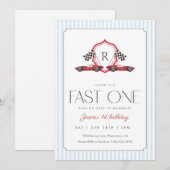 Fast One 1st バレンタイン ヴィンテージ レーシングカー クレスト 招待状 (正面/裏面)