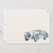 Fast One 1st Birthday Blue Race Car Boy Photo 招待状 (裏面)