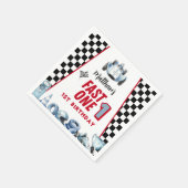 Fast One 1st birthday Boy Racing Car  スタンダードカクテルナプキン (角)