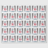 Fast One 1st birthday Boy Racing Car  ラッピングペーパー (フラット)