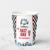 Fast One 1st birthday Boy Racing Car  紙コップ (正面)