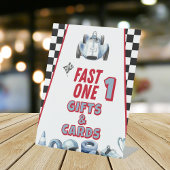 Fast One 1st birthday Boy Racing Car Gifts 台座サイン