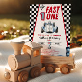 Fast One 1st birthday Boy Racing Car Invitation 招待状