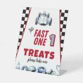 Fast One 1st birthday Boy Racing Car Treats  台座サイン (正面)