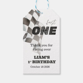 Fast ONE Birthday Race Flag 1st Birthday Theme  ギフトタグ