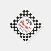 Fast ONE | Black White Race Car Flags Birthday  スタンダードカクテルナプキン (角)