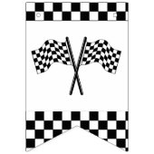 Fast One Black White Race Car Flags Happy Birthday バンティングフラッグ (第1の旗)