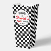 Fast ONE | Black White Race Car Flags Popcorn フェイバーボックス (正面)