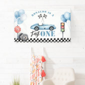 Fast One Blueレースカーボーイ1stバースデーフォト 横断幕 (インサイチュ)
