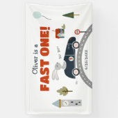 Fast One Cars 1stバースデーバナー 横断幕 (縦)