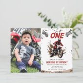 Fast One Dirt Bike Adventure 1st Birthday写真 招待状 (スタンド正面)