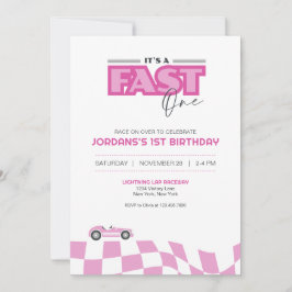 Fast One First Birthday Race Car Invitation 招待状