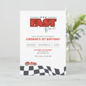 Fast One First Birthday Race Car Invitation 招待状 (スタンド正面)