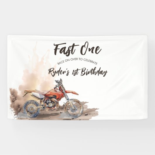 Fast One Little Racer ファーストバースデー 横断幕 (横)