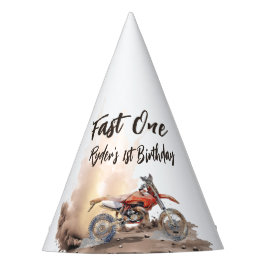 Fast One Little Racer First Birthday パーティーハット