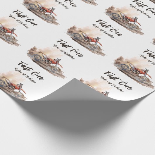 Fast One Little Racer First Birthday ラッピングペーパー (角)