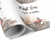 Fast One Little Racer First Birthday ラッピングペーパー (ロールコーナー)