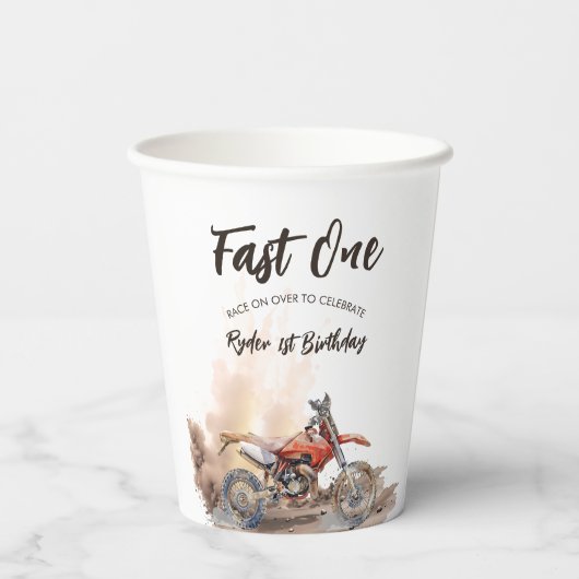 Fast One Little Racer First Birthday 紙コップ (裏面)