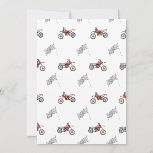 Fast One Little Racer First Birthday Invitation 招待状 (裏面)